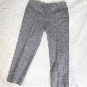 J. CREW grey melange front pleat crop trousers